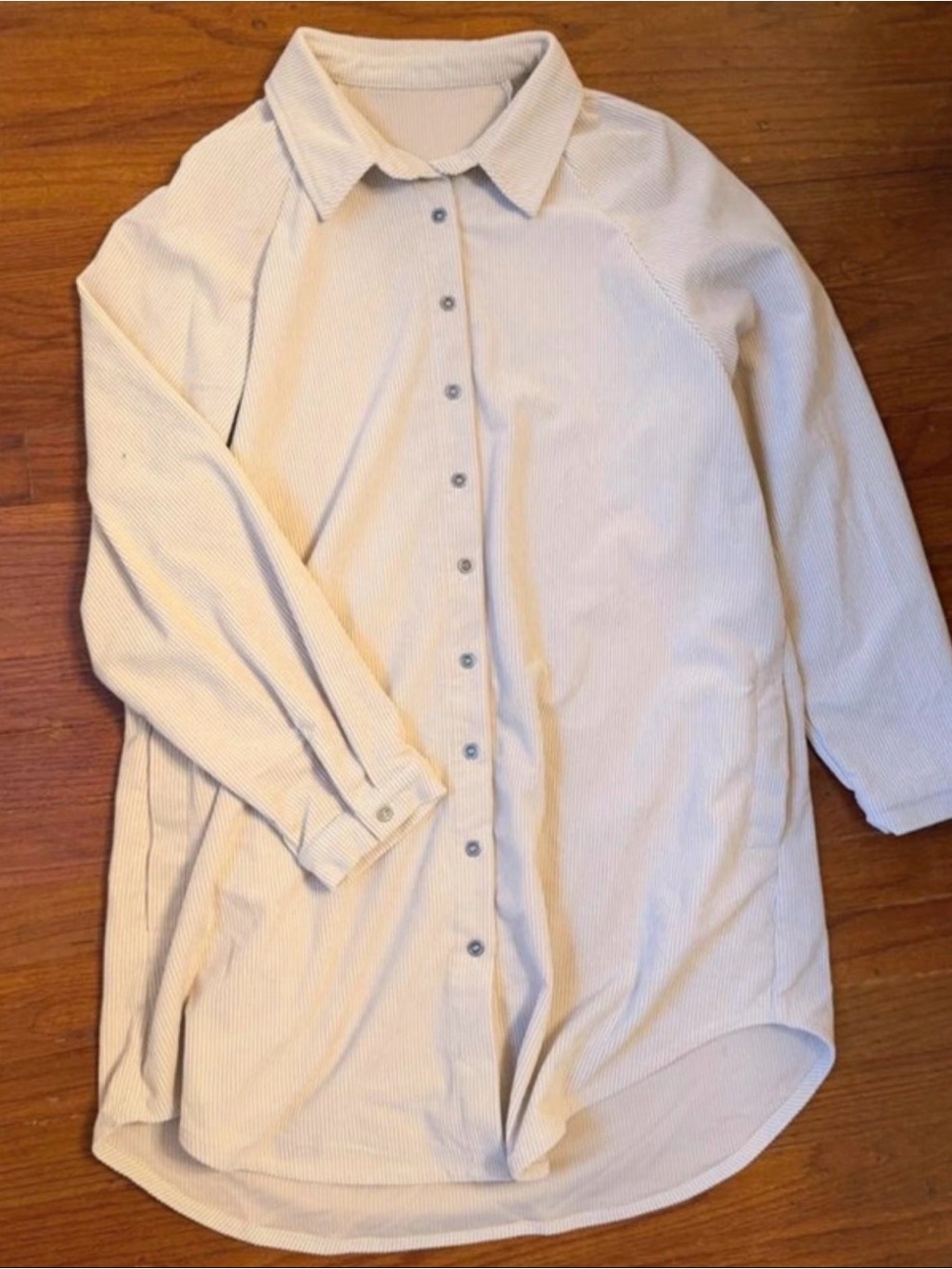 Women's Button-Up Dress in Light Beige